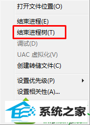 点击“结束进程树” win10系统dllhost.exe进程占大量内存空间的解决方法
